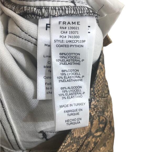 Frame Le High Skinny Crop Jeans in Coated Python Size 25 - Picture 7 of 8